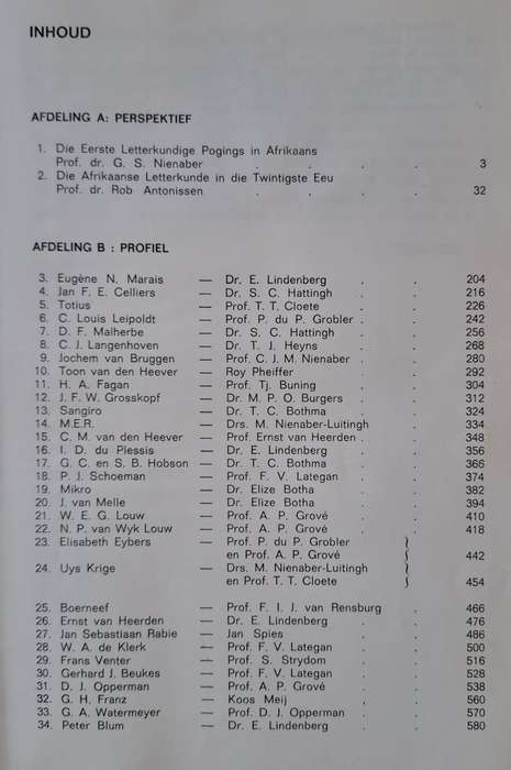Perspektief en Profiel - P.J. Nienaber (hard cover with no dj)