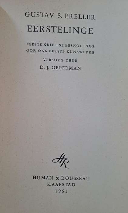Eerstelinge - D. J. Opperman (paperback)