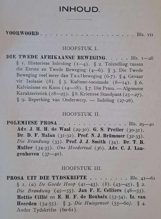 Die Prosa van die Twede Afrikaanse Beweging - P. C. Schoonees (hard cover with no dj)