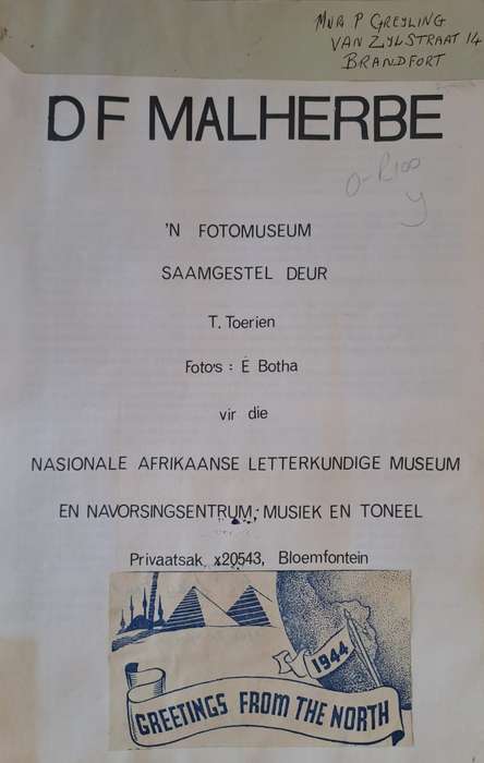 DF Malherbe - T. Toerien (paperback)