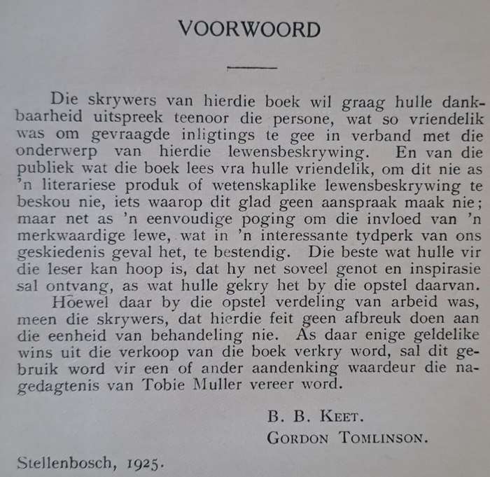 N Inspirasie vir jong Suid-Afrika - Tobie Muller (hard cover with no dj)