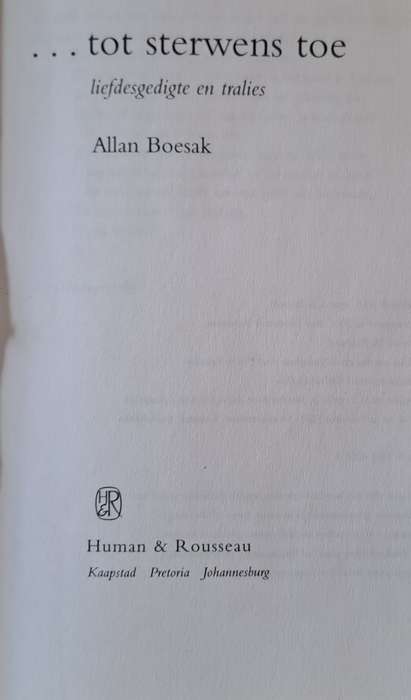 ... tot sterwens toe - Allan Boesak (paperback)