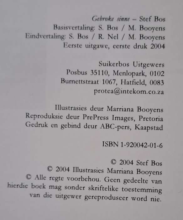 Gebroke sinne - Stef Bos (hard cover wit no Dj)