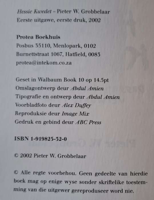 Hessie Kwedet - Pieter W. Grobbelaar (paperback)