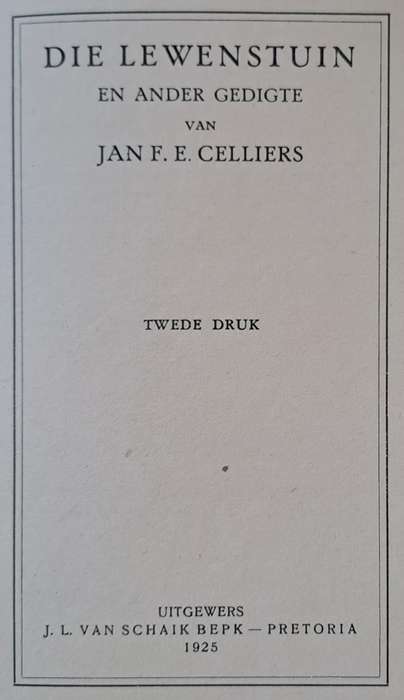 Die lewenstuin Enander Gedigte - Jan F. E. Celliers (hard cover with no dj)