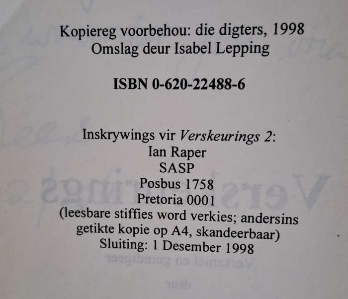 Verskeurings 1 - Ian Raper (paperback)