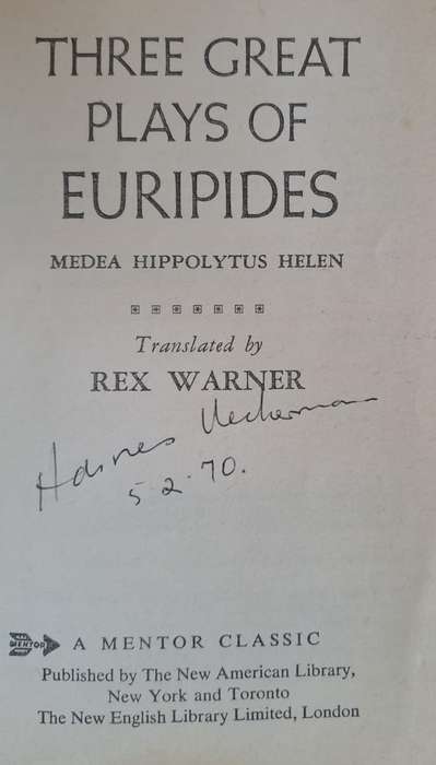 Three Great Plays of Euripides - Medea Hippolytus Helen (paperback)