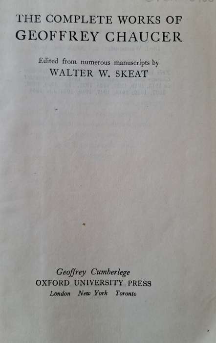 The complete works of Geoffrey Chaucer (hard cover with no dj)