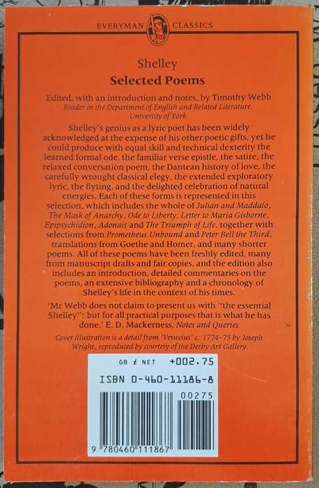 Shelley Selected Poems - Timothy Webb (paperback)