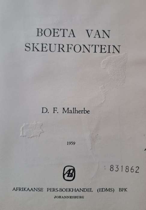 Boeta van Skeurfontein - D. F. Malherbe (paperback)