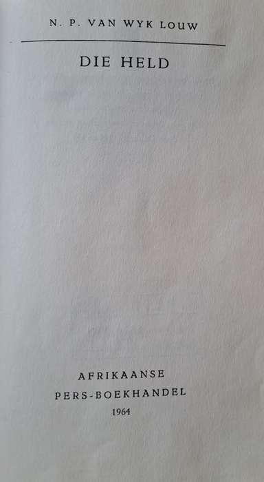Die Held - N. P. Van Wyk Louw (hard cover with no dj)
