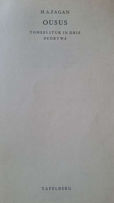 Ousus - H. A. Fagan (paperback)