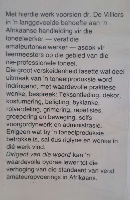 Dirigent van die Woord - Aart de Villiers (hard cover with dj)