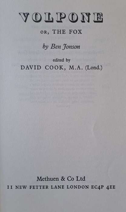 Volpone - Ben Jonson (paperback)