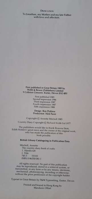 The Country Diary book of Crafts - Annette Mitchell (hard cover with dj)