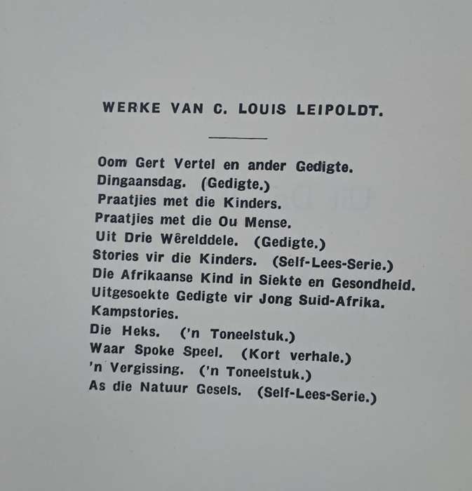 Uit Drie werelddele - C. Louis Leipoldt (hard cover)