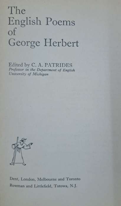 The English poems of George Herbert - Dent Rowman (paperback)