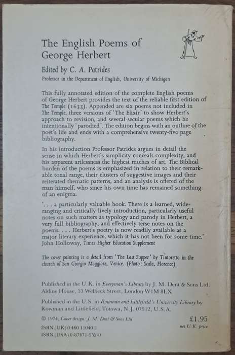 The English poems of George Herbert - Dent Rowman (paperback)
