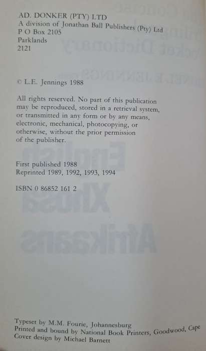 The concise trilingual pocket dictionary - Lionel E Jennings (paperback)