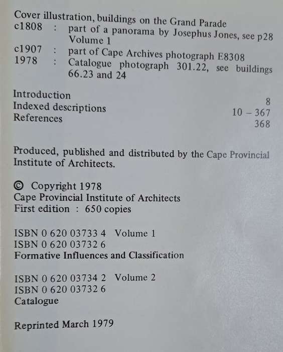The buildings of central Cape Town - John Rennie (hard cover with dj)