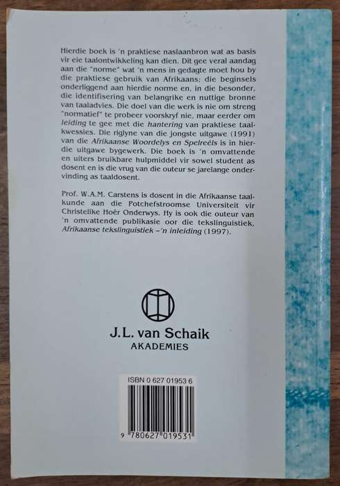 Norme vir Afrikaans - W.A.M Carstens (paperback)