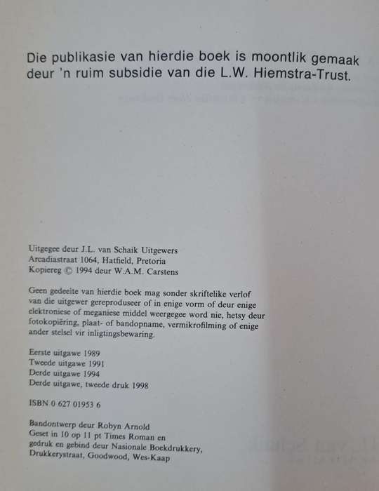 Norme vir Afrikaans - W.A.M Carstens (paperback)