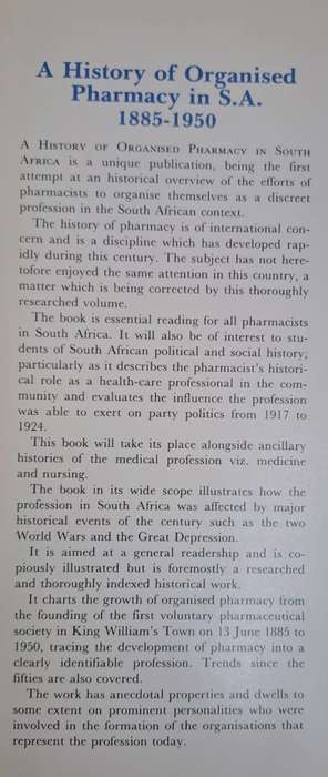 A history of organised pharmacy in South Africa 1885-1950 - Mike Ryan (Hard cover)