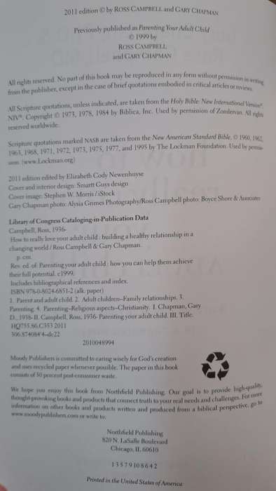 How to really love your adult child - Ross Campbell (paperback)