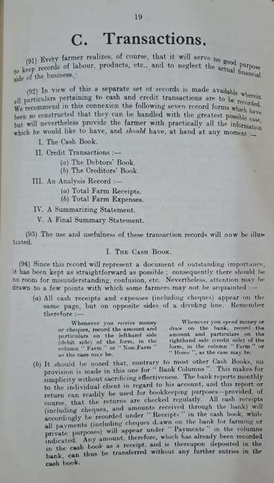Account book for Farmers - O. E. Burger (papweback)