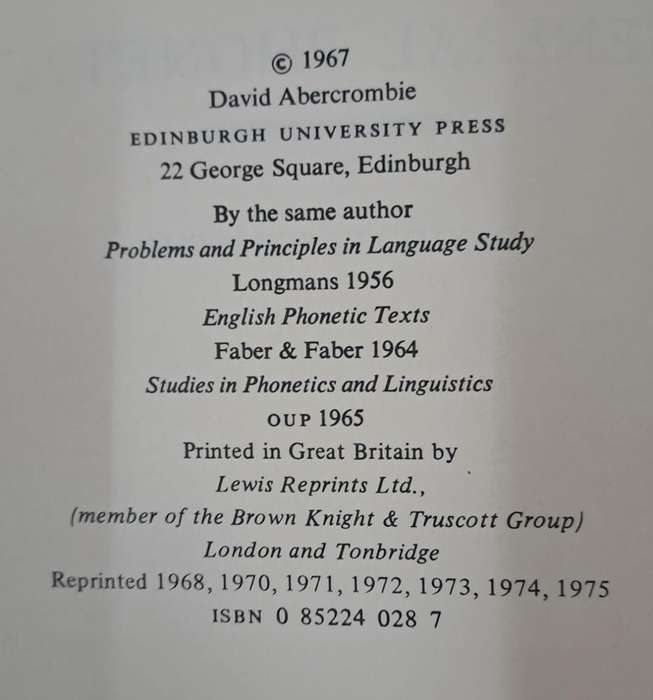 Elements of General Phonetics - David Abercrombie (Hard cover with dj)