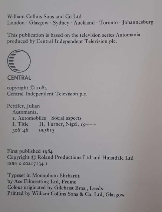 Automania - Julian Pettifer & Nigel Turner (Hard cover with dj)