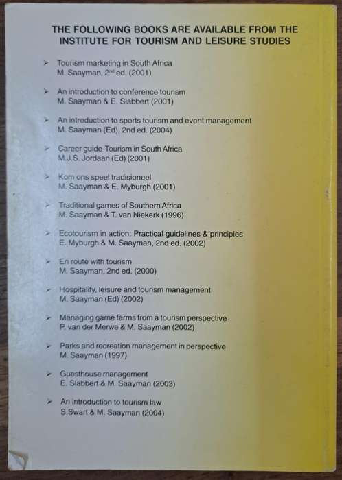 An introduction to sports tourism and event management 2 edition - M. Saayman (paperback)