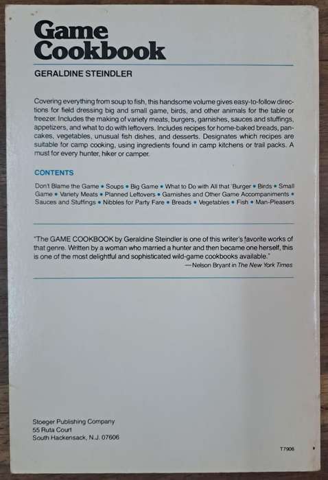 Game cookbook - Geraldine Steinbler (paperback)