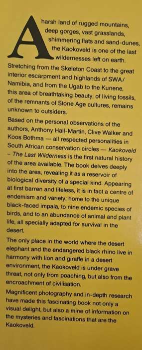 Kaokoveld the last wilderness - Anthony Hall-Martin (Hard cover with dj)