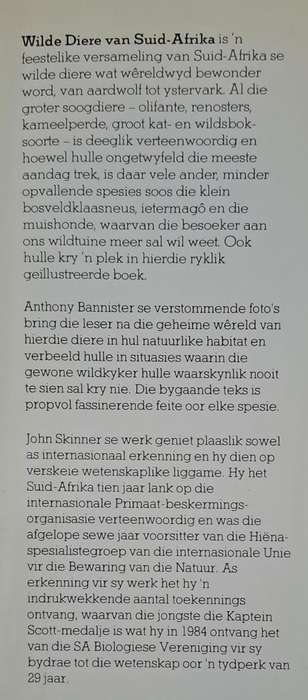 Wilde diere van Suid-Afrika - Anthony Bannister (Hard cover with dj)