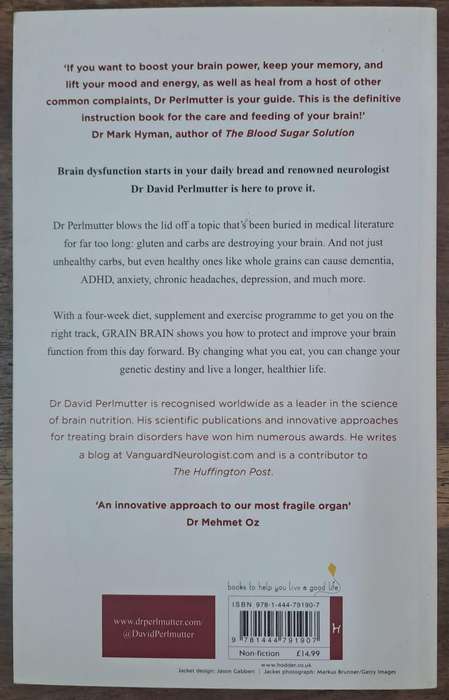 Grain Brain - Dr David Perlmutter (paperback)