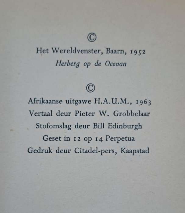 Herberg aan die Oseaan - Evert Zandstra (Hard cover with dj)