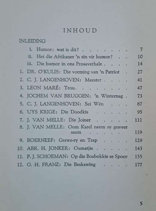 Afrikaanse Humorverhale - F. B. J. Malherbe (Hard cover with no dj)
