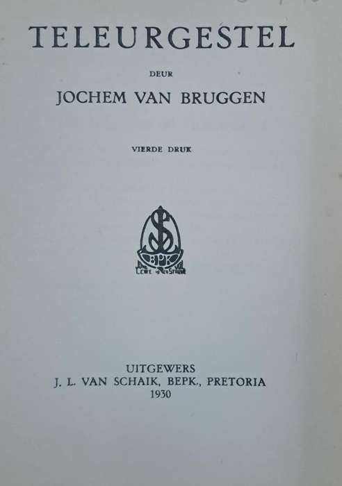 Teleurgestel - Jochem van Bruggen (Hard cover with no dj)