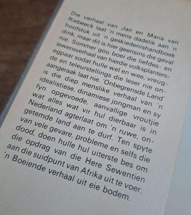 Onbegrensde land - Marie van de Merwe (Hard cover with dj)