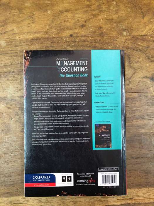 3rd Edi - Principles of Management Accounting (The Question Book) - John Williams (Paperback)