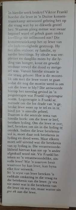 Waarom Lewe Ek - Viktor Frankl (Hardcover book with dj)