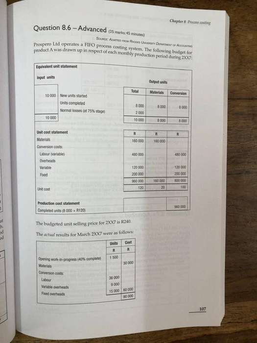 3rd Edi - Principles of Management Accounting (The Question Book) - John Williams (Paperback)