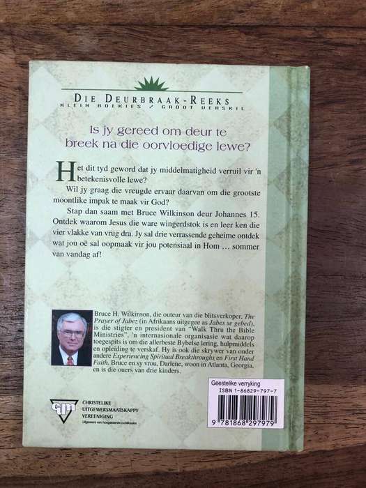 Die Geheimenis van die Wingerdstok - Bruce Wilkinson (Hardcover with no dj)