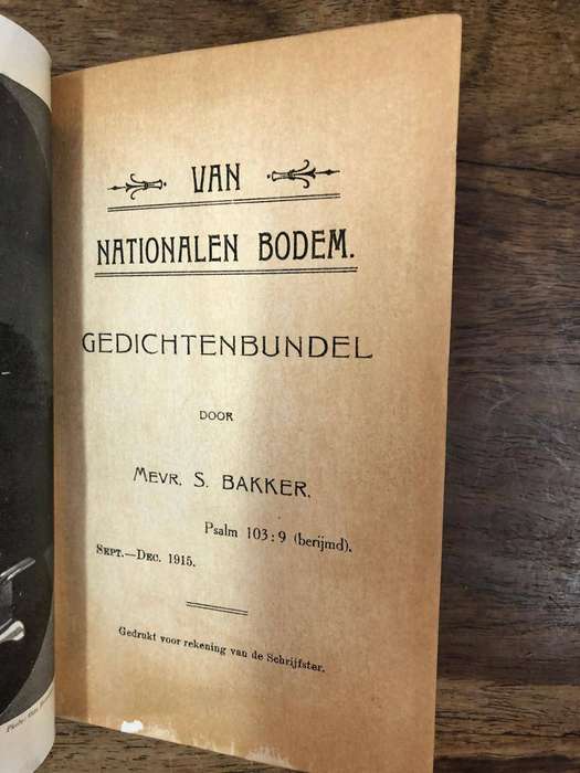 (First Edition) Van Nationalen Bodem Gedichtenbundel - Segerina Bakker Romhout (Hardcover with no dj