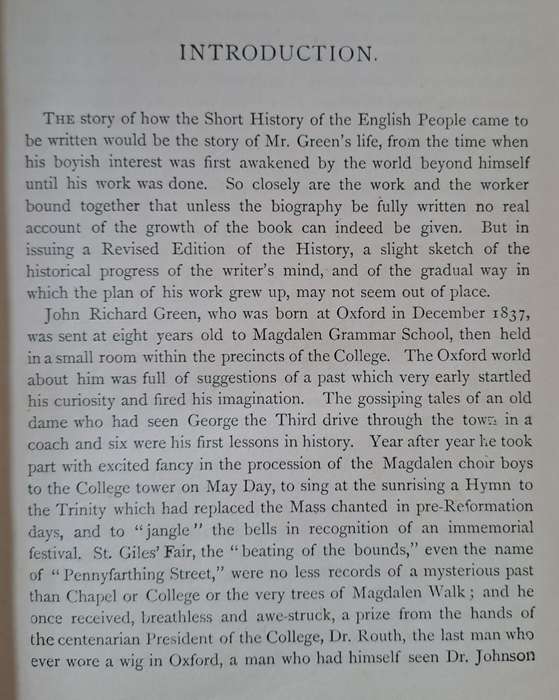 A Short History of the English People - John Richard Green (hard cover with no DJ)