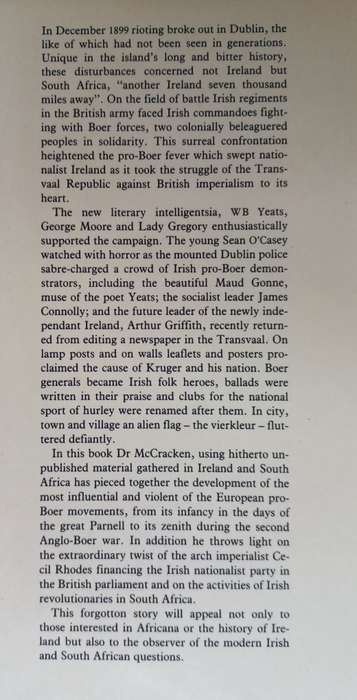 The Irish Pro-Boers 1877-1902. - Donal P. Mc Cracken
