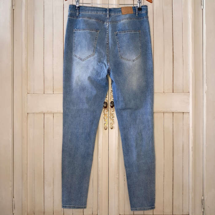 FACTORIE HIGH-RISE SKINNY FIT RIPPED JEANS - CLASSIC BLUE