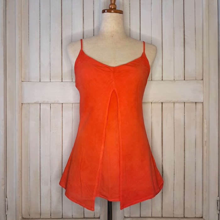 JUST CRUIZIN 100% COTTON TOP - DEEP CORAL/ORANGE