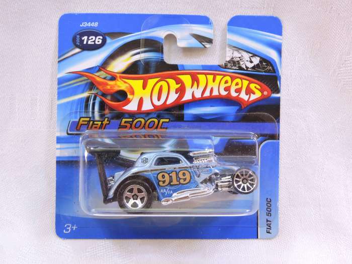 Hot Wheels FIAT 500C Topolino Dragster  ( Blue #919 )